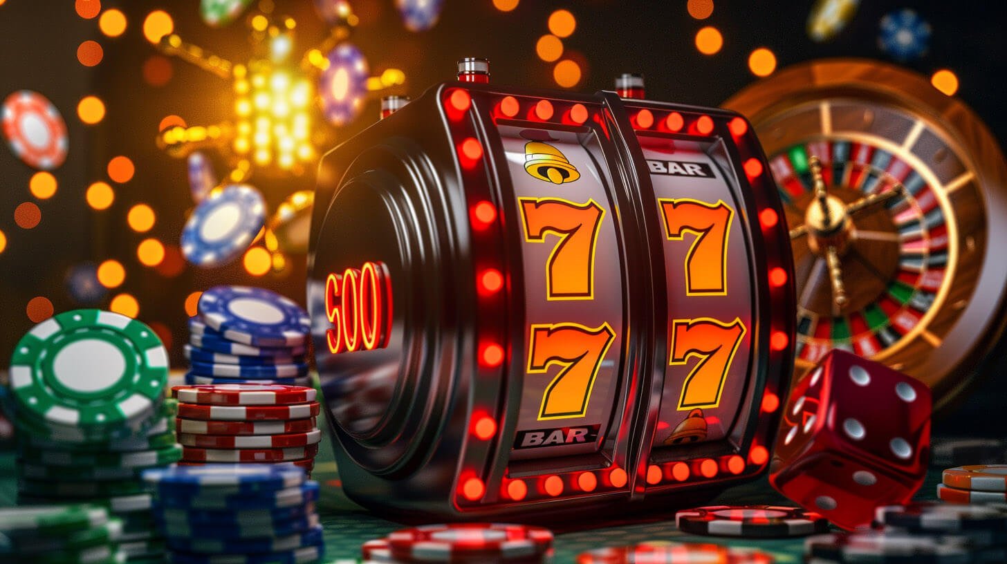 Layar ponsel menampilkan berbagai permainan sport dan casino online dengan warna ungu neon