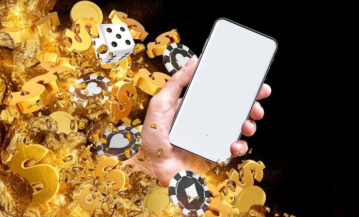 Suasana live casino modern dengan dealer dan tabel taruhan interaktif